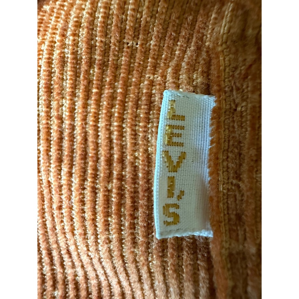 Vtg 70s Levis Corduroy Shirt Jacket Burnt Orange Rust 70s Button Front Pockets M - Picture 5 of 10